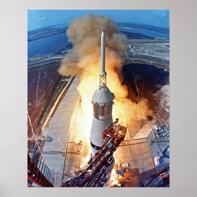 NASA Apollo 11 månlandningsraketuppskjutning Poster (Framsidan)