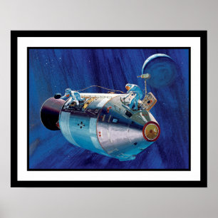 NASA Apollo 15 Kommando Service Modul Konstverk Poster