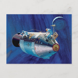NASA Apollo 15 Kommando Service Modul Konstverk Vykort