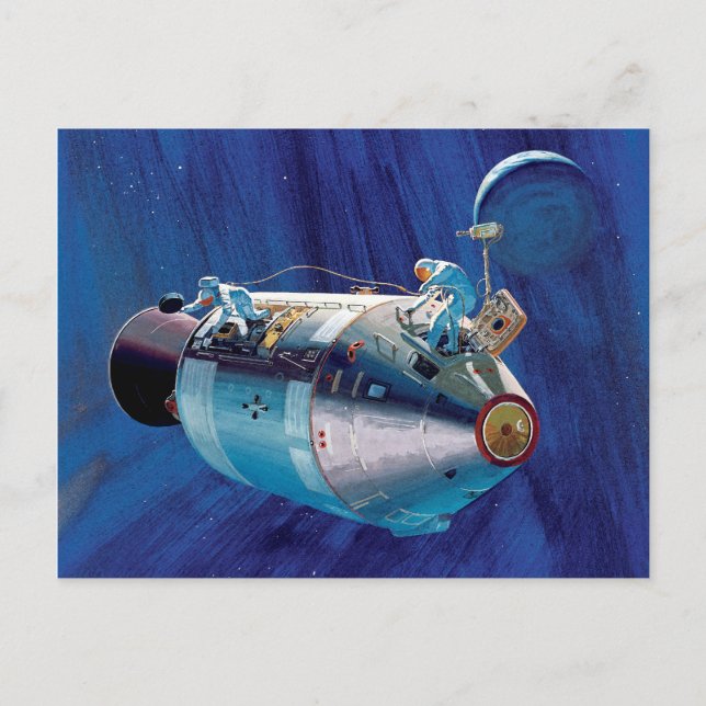 NASA Apollo 15 Kommando Service Modul Konstverk Vykort (Framsida)