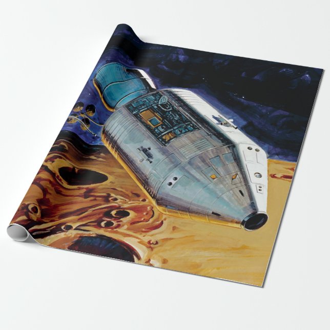 NASA Apollo 15 Subsatellit Lunar omloppskonst Presentpapper (Utrullad)