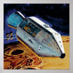 NASA Apollo 15 Subsatellit Lunar Orbit Konstverk Poster