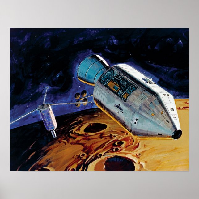 NASA Apollo 15 Subsatellit Månbana Konstverk Poster (Framsidan)