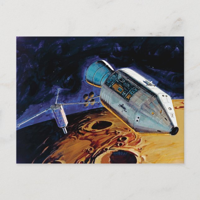 NASA Apollo 15 Subsatellit Månbana Konstverk Vykort (Framsida)