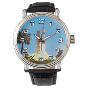 NASA Apollo 16 Saturn V-raketuppskjutning Armbandsur