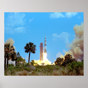 NASA Apollo 16 Saturn V-raketuppskjutning Poster