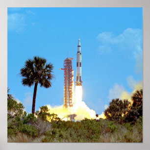 NASA Apollo 16 Saturn V-raketuppskjutning Poster