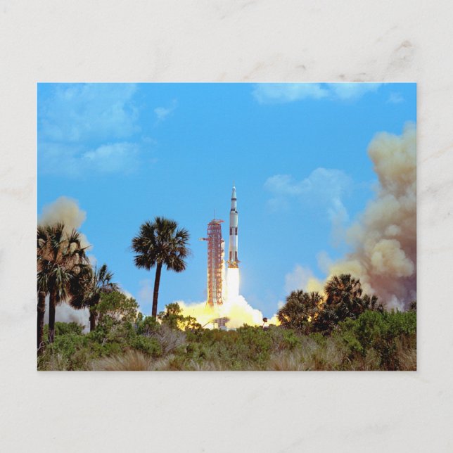 NASA Apollo 16 Saturn V-raketuppskjutning Vykort (Framsida)