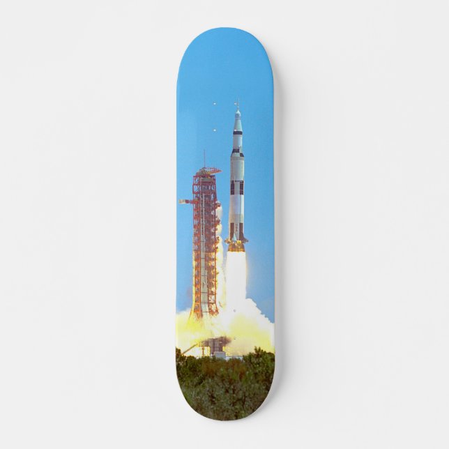 NASA Apollo 16 Saturn V Rocket Launch Skateboard Bräda 19,5 Cm (Framsida)