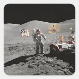 NASA Apollo 17 månlandningsuppdrag, 1972 Fyrkantigt Klistermärke
