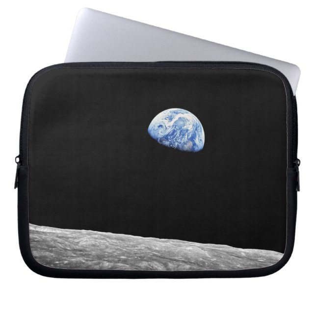 NASA Apollo 8 Earthrise Måne Lunar Orbit Photo Laptop Sleeve (Framsidan)