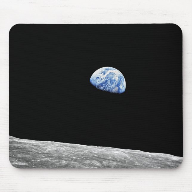 NASA Apollo 8 Earthrise Måne Lunar Orbit Photo Musmatta (Framsidan)