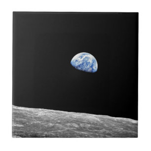 NASA Apollo 8 Earthrise Moon Lunar Orbit Foto Kakelplatta