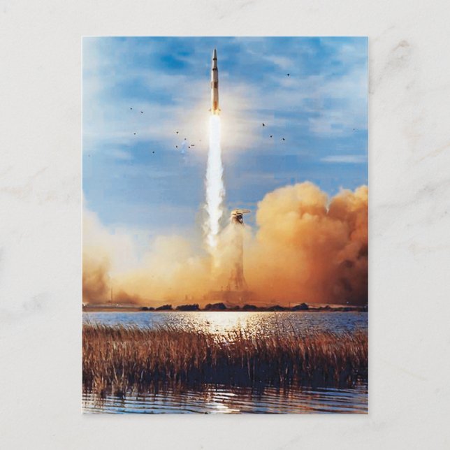 NASA Apollo 8 raketuppskjutning Kennedy Space Cent Vykort (Framsida)