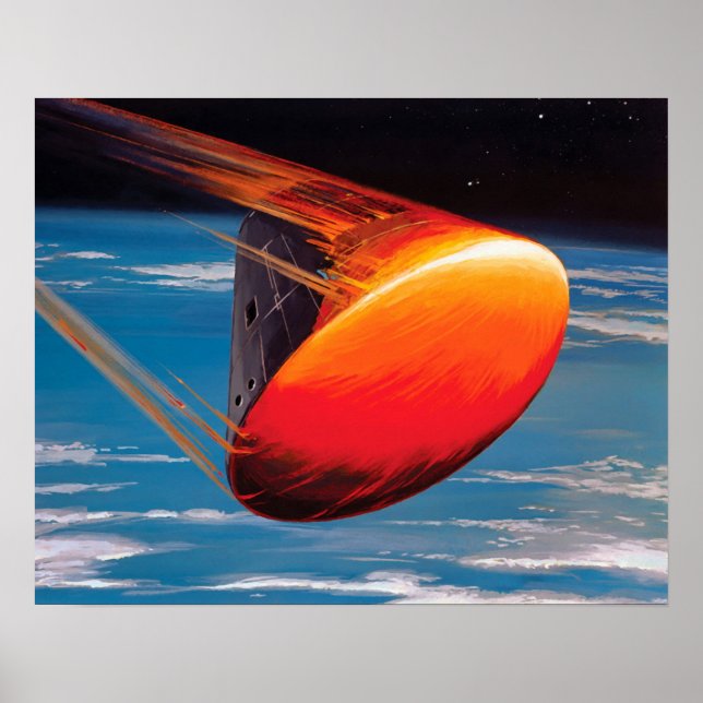 NASA Apollo Command Module Space Capsule Artwork Poster (Framsidan)