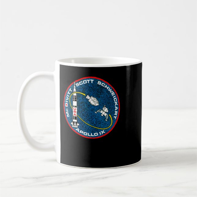 NASA Apollo IX (Apollo 9) Mission Patch Kaffemugg (Vänster)