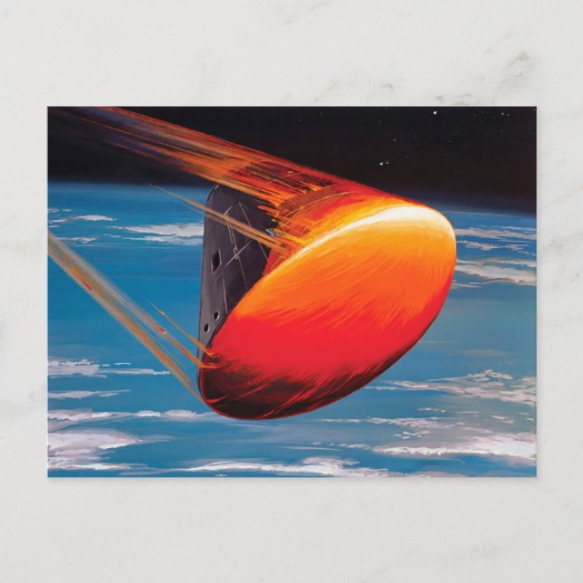 NASA Apollo Kommandomodul Rymdkapsel Konstverk Vykort (Framsida)