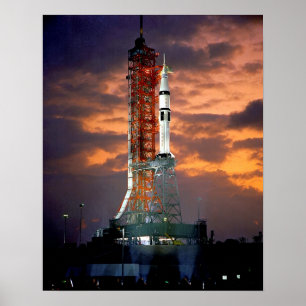 NASA Apollo Soyuz Launch Fordon Sunrise Launchpad Poster