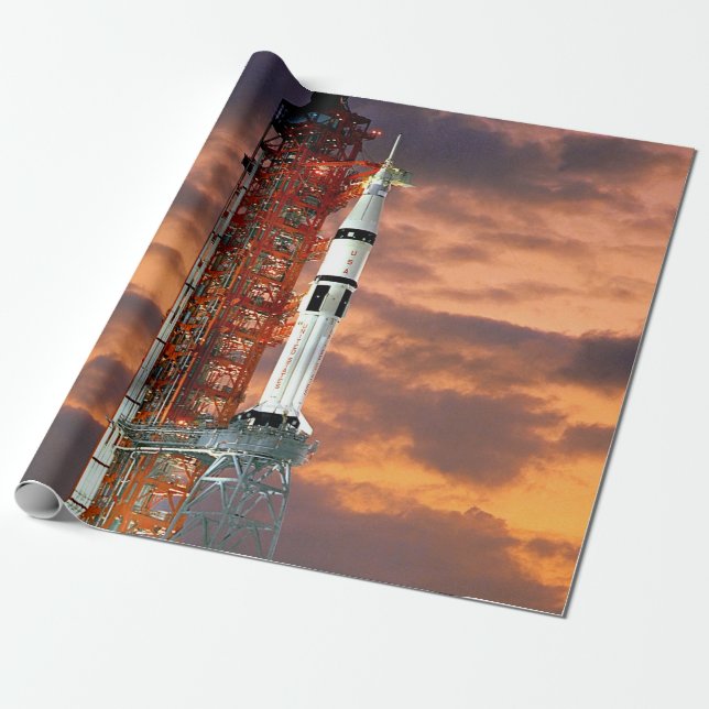 NASA Apollo Soyuz Launch Fordon Sunrise Launchpad Presentpapper (Utrullad)