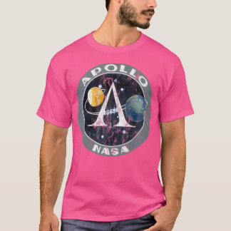 Nasa Apollo Uppdrag den stressade Logotyp Måne Upp T Shirt