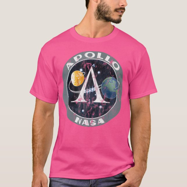 Nasa Apollo Uppdrag den stressade Logotyp Måne Upp T Shirt (Framsida)