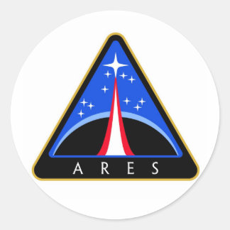 NASA Ares Rocket Logotyp Runt Klistermärke