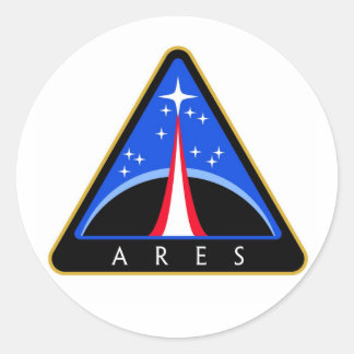 NASA Ares Rocket Logotyp Runt Klistermärke