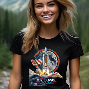 NASA Artemis II månuppdrag raket galax kosmos T Shirt