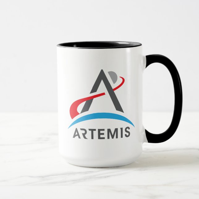 NASA Artemis Logotyp Eclipse Black Trim Mugg (Höger)