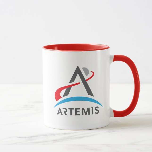 NASA Artemis Logotyp Komet Röd/Vit Mugg (Höger)