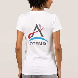 NASA Artemis Logotyp Kvinnor i Rocket White T Shirt