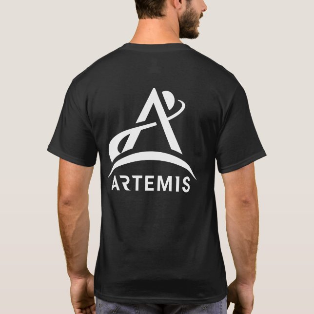 NASA Artemis One-Färg Logotyp Eclipse Black T Shirt (Baksida)