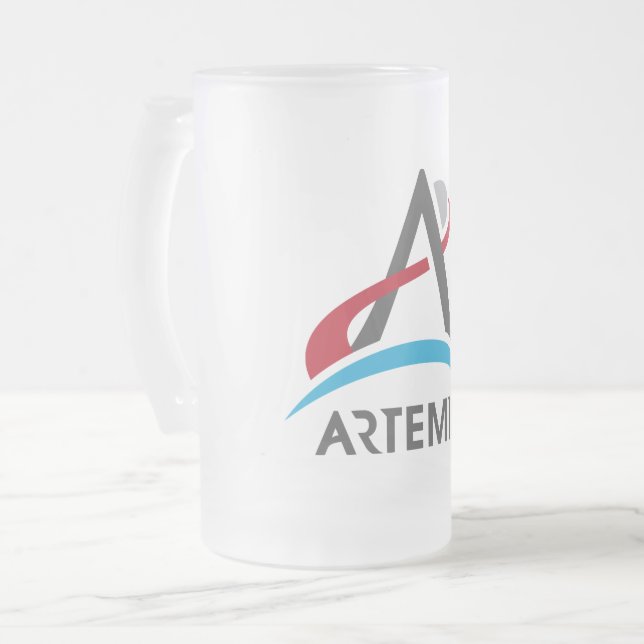 NASA Artemis Program Logotyp Mars 2024 Astronaut Frostat Ölglas (Framsida vänster)