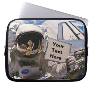 NASA Astronaut med skylt - lägg till anpassad text Laptop Fodral