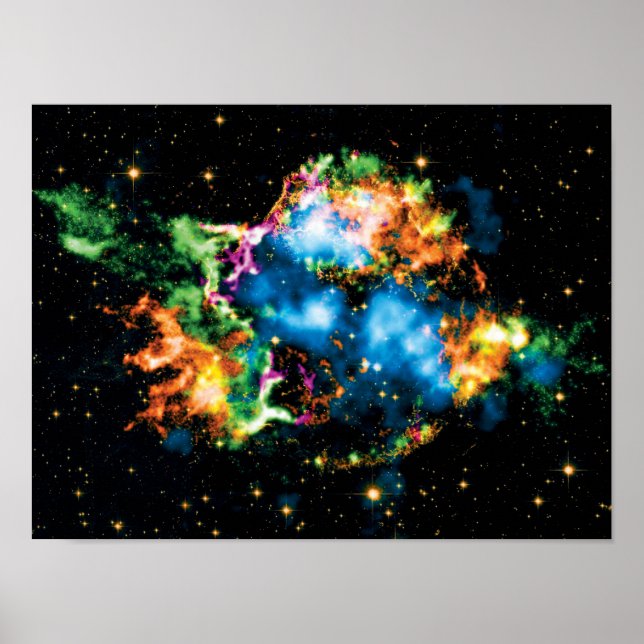 NASA Cassiopeia A Supernova Färgrik Rymdfoto Poster (Framsidan)