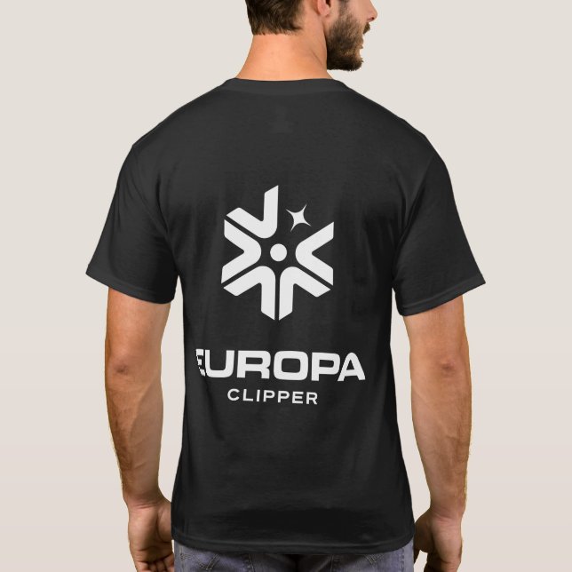 NASA Europa Clipper One-Färg Logotyp Eclipse Black T Shirt (Baksida)