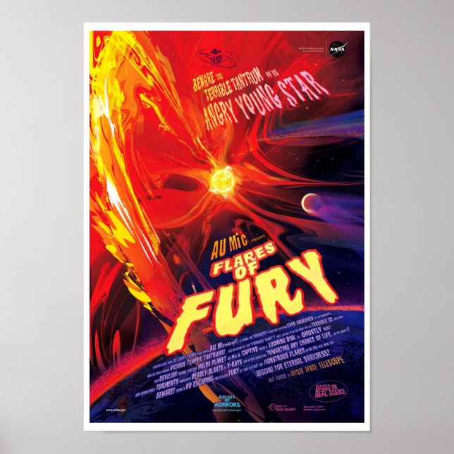 NASA Exoplanet Travel Bureau Flares of Fury Affisc Poster (Framsidan)