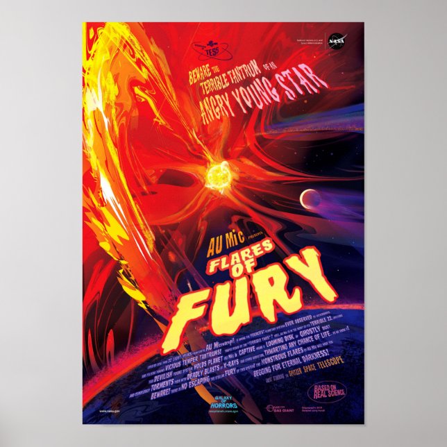 NASA Exoplanet Travel Bureau Flares of Fury Poster (Framsidan)