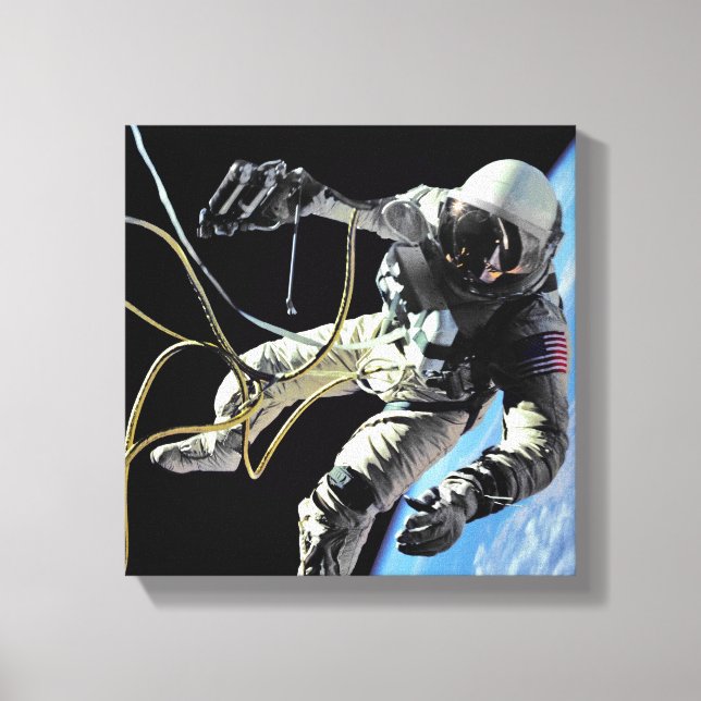 NASA First American Astronaut Spacewalk Photo Canvastryck (Framsida)
