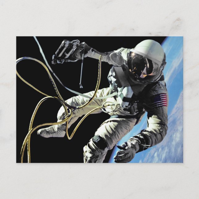 NASA First American Astronaut Spacewalk Photo Vykort (Framsida)