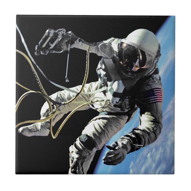NASA Första amerikanska astronaut rymdpromenad fot Kakelplatta (Framsidan)