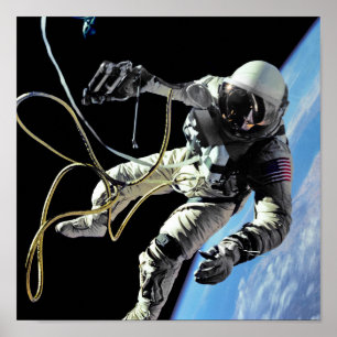 NASA Första amerikanska astronaut rymdpromenad fot Poster