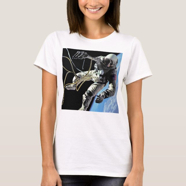 NASA Första amerikanska astronaut rymdpromenad Fot Tee Shirt (Framsida)