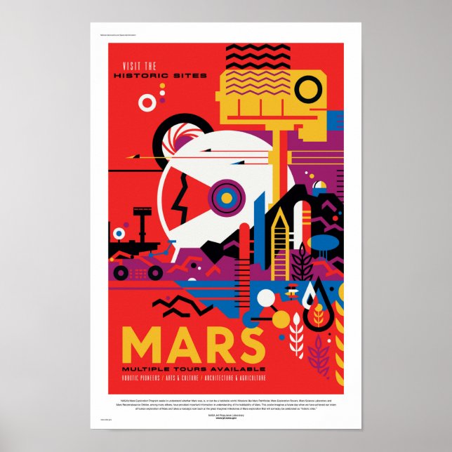 NASA Framtida Resaaffisch - Besök Planeten Mars Poster (Framsidan)