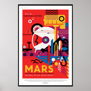 NASA Framtida Resaaffisch - Besök Planeten Mars Poster