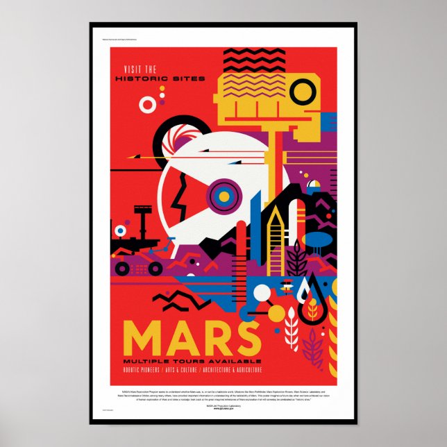 NASA Framtida Resaaffisch - Besök Planeten Mars Poster (Framsidan)