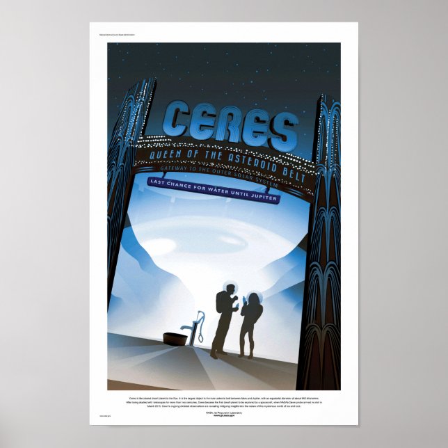 NASA Framtida Resaaffisch - Dvärgplaneten Ceres Poster (Framsidan)