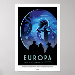 NASA Framtida Resaaffisch - Jupiters måne Europa Poster