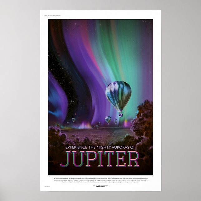 NASA Framtida Resaaffisch - Jupiters norrsken Poster (Framsidan)