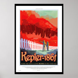 NASA Framtida Resor Sci Fi Affisch - Kepler 186f